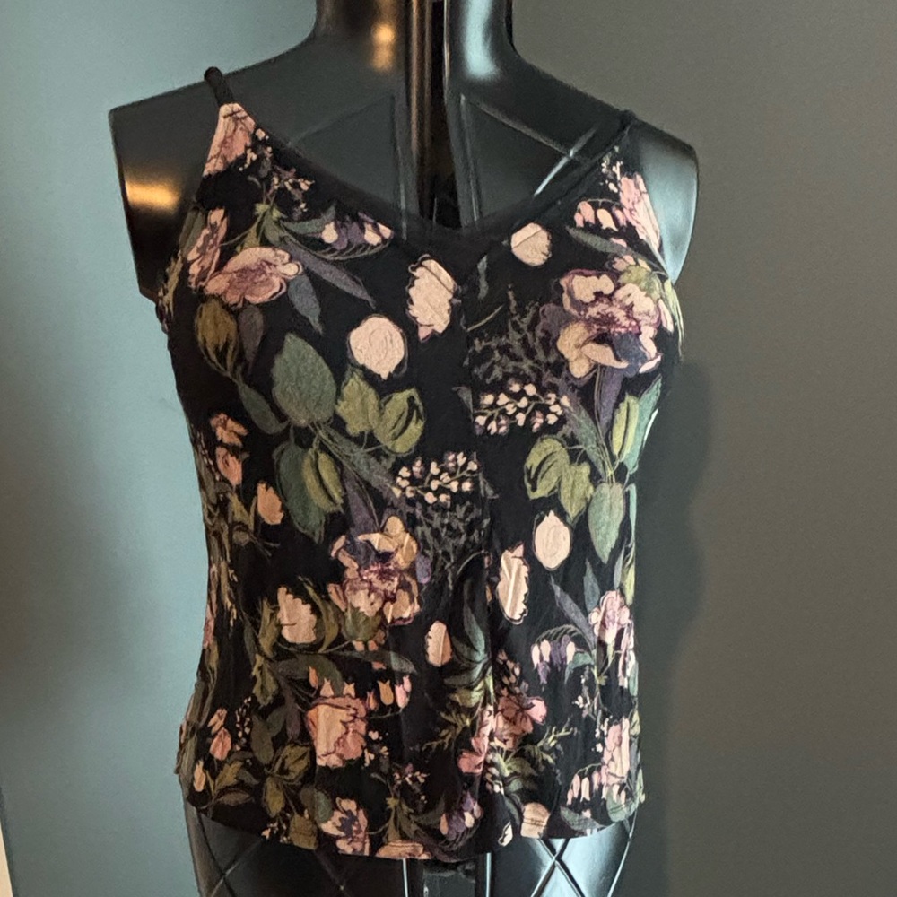 Stars Above Black Floral Camisole